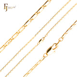 Glossy Solid snail link chains plated in 14K Gold, Rose Gold, two tone, 18K Gold, White Gold
