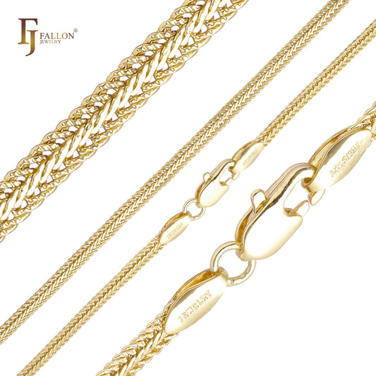 Foxtail link hammered 14K Gold, Rose Gold chains LDC