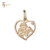 Cupid baby angel Rose Gold, two tone pendant