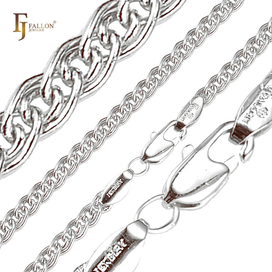 Double cable link Nonna weaving chains plated in 14K Gold, Rose Gold