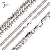 Foxtail compact link hammered 14K Gold, Rose Gold, two tone white gold chains