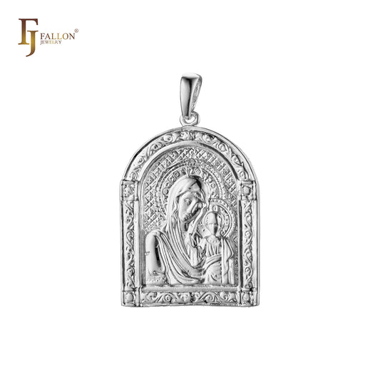 Rose Gold Virgin Mary of Vladimir pendant