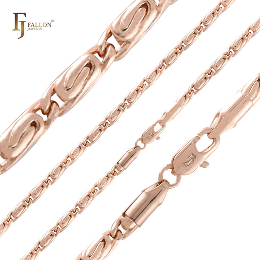 Rounded snail link 14K Gold, Rose Gold chain