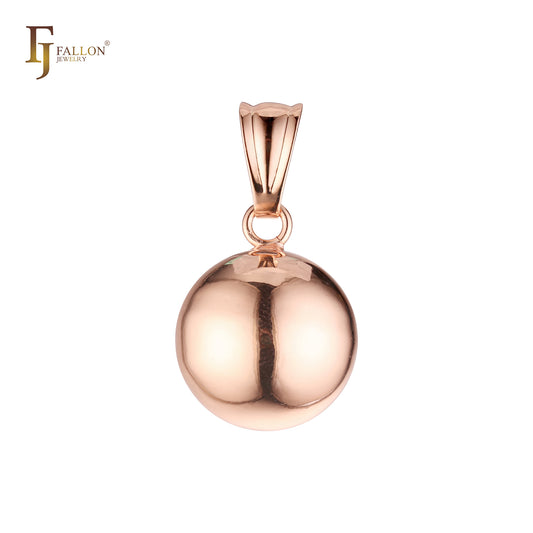 Pure Rounded 18mm or 20mm Bead drop Rose Gold Solitaire pendant