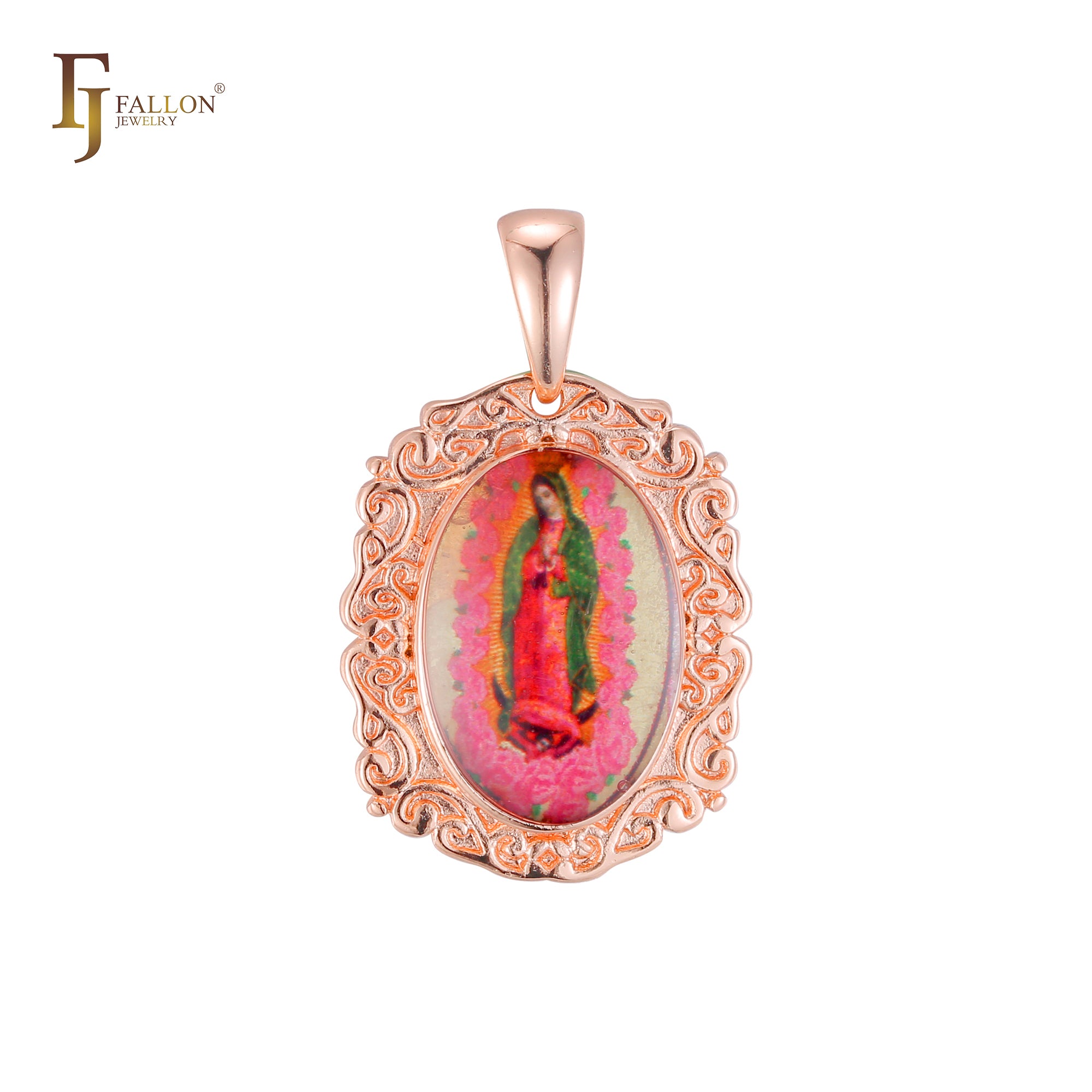 Religious portrait gallery pendant of Virgin Mary Guadalupe or Saint Matrona