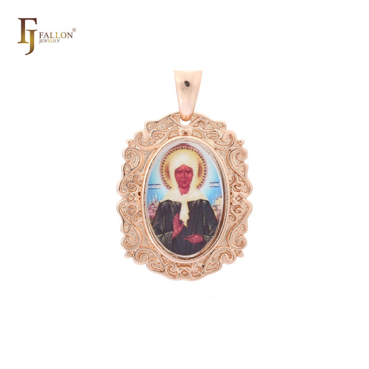 Religious portrait gallery pendant of Virgin Mary Guadalupe or Saint Matrona