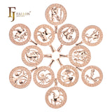 .Constellation Fallon Zodiac constellation Rose Gold two tone pendant - Luxurious Zodiac circle