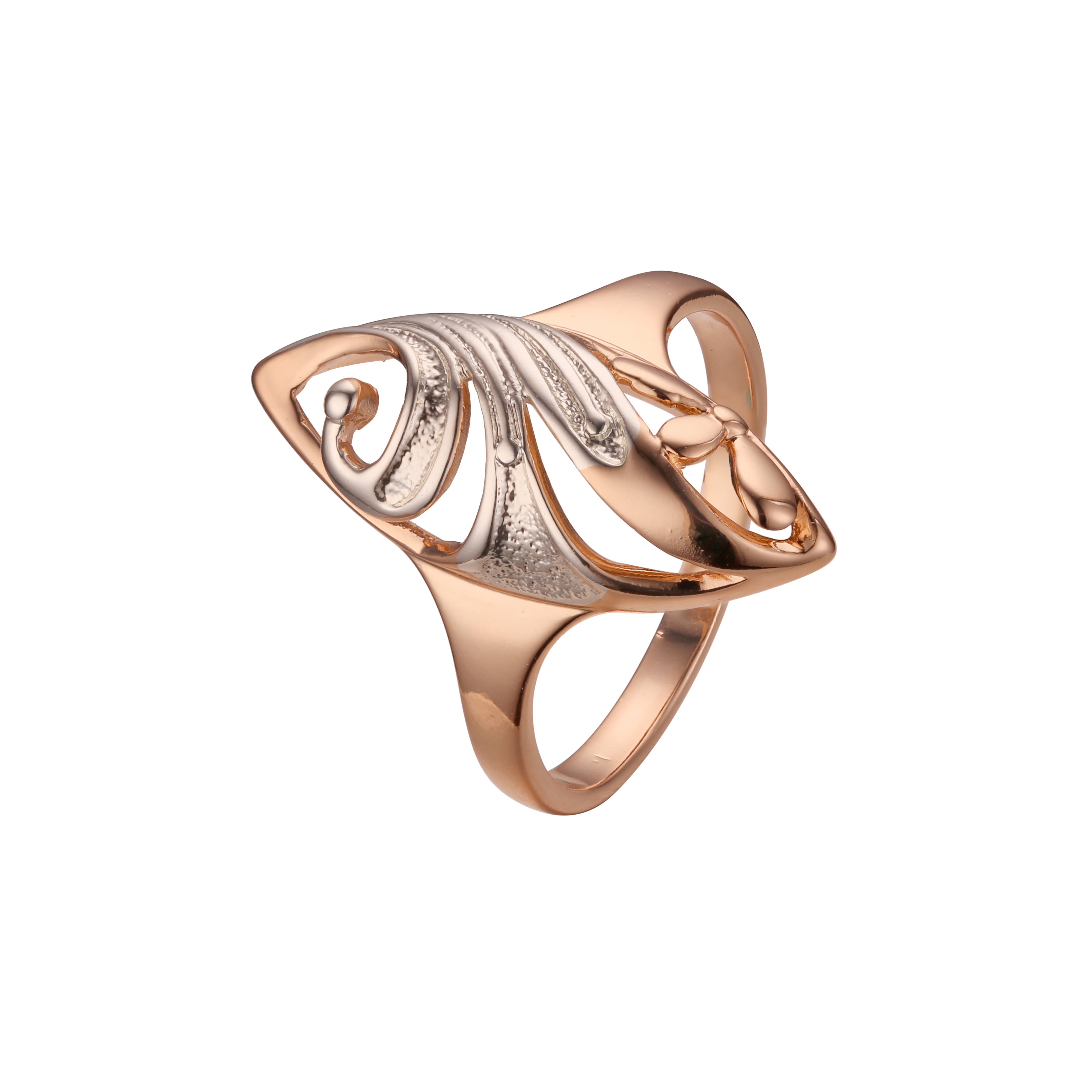 Marquise fashion rings in Rose Gold, 14K Gold, two tone plating colors