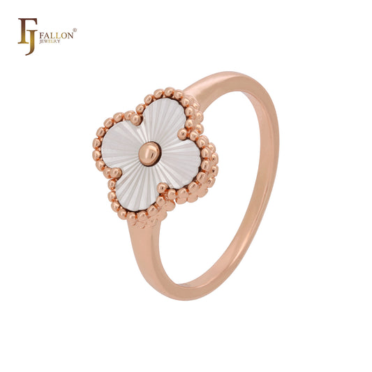 Clover double layered minimalism Rose Gold two tone Rings