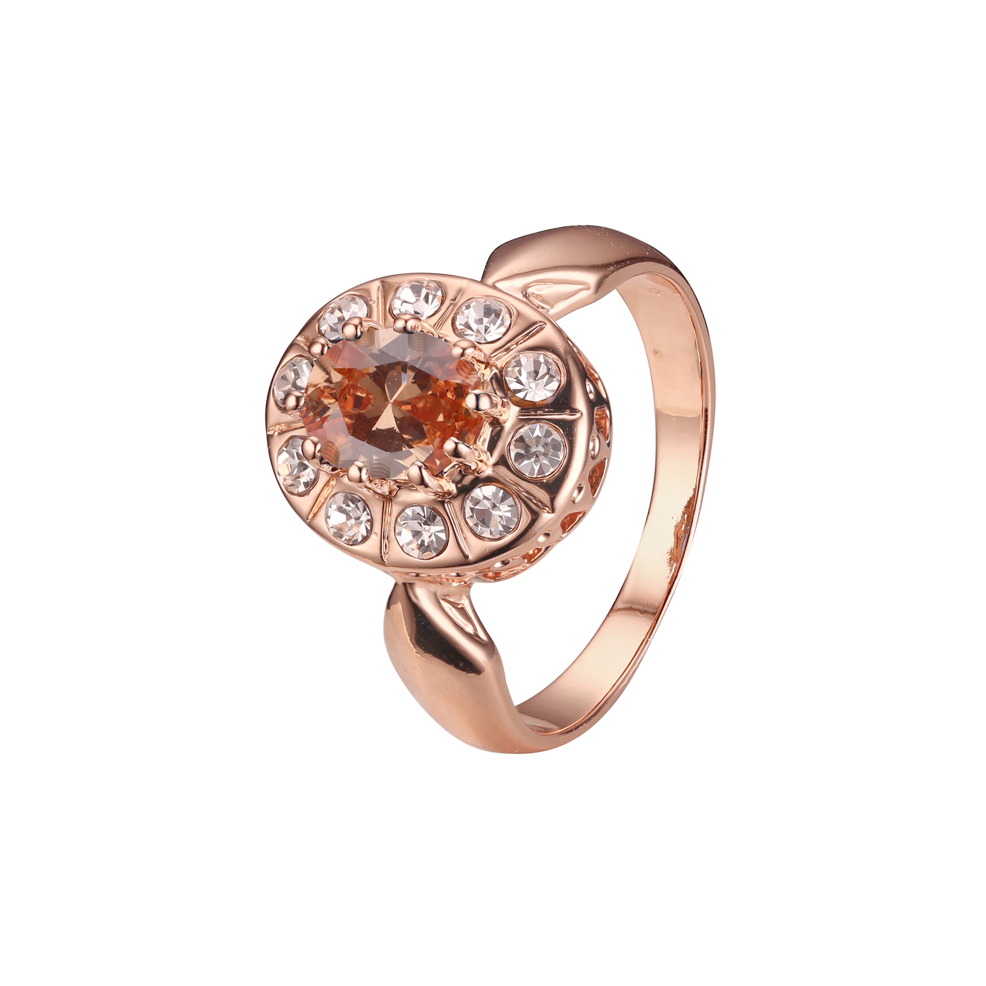 Halo rings in Rose Gold, two tone plating colors