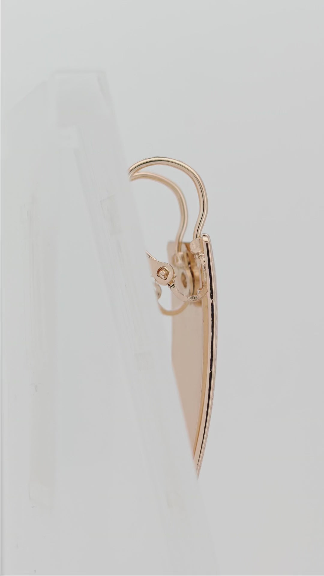.Wire hook flat square earrings plated in 14K Gold, Rose Gold