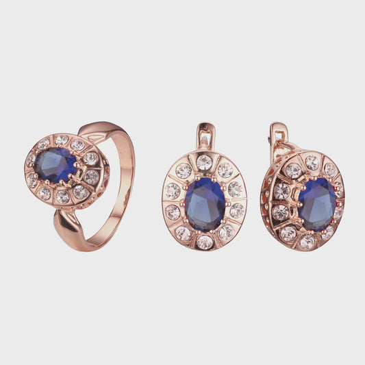 Halo set with rings in Rose Gold, two tone plating colors