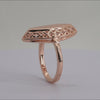 .Rose Gold Marquise filigree solitaire rings
