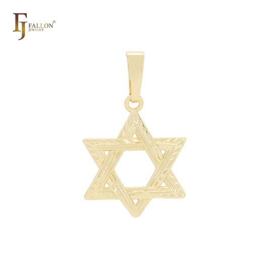 Hexagram Star of David 14K Gold Pendant