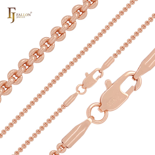 Rounded Rolo link Rose Gold Chains