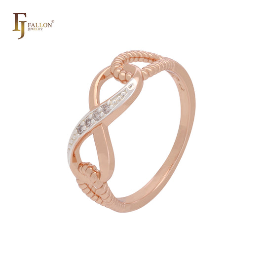 Interlocking sign of infinity 8 Rose Gold fashion Rings