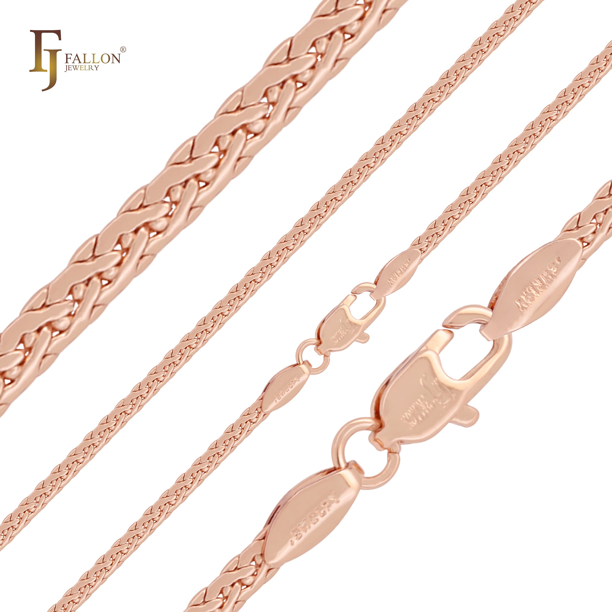 Compact fancy c link Rose Gold chains