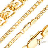 Weaving love cable link chains plated in 14K Gold, two tone, 18K Gold