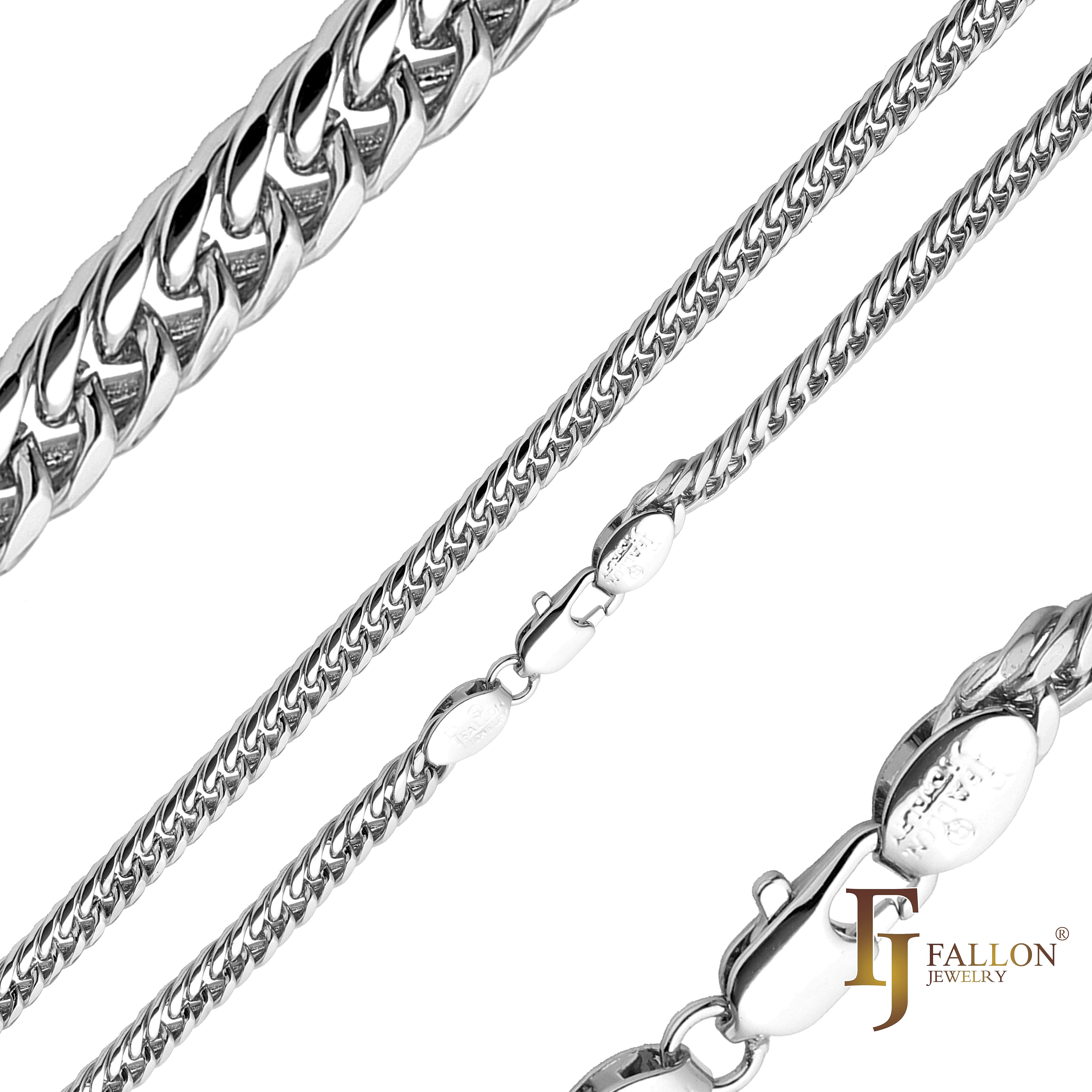 Cuban triple link chains plated in White Gold, 14K Gold, Rose Gold, 18K Gold