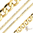 Classic Curb link chains [wide 5.6mm-12mm] plated in 14K Gold