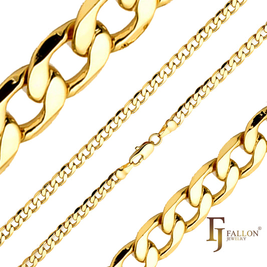 Classic Curb link chains plated in 18K Gold