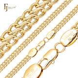 Double cable link chains plated in 14K Gold