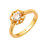 14K Gold solitaire big stone rings