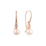 Wire hook pearl Rose Gold earrings