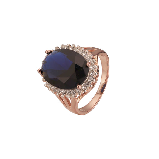 Big stone halo rings in Rose Gold, two tone plating colors