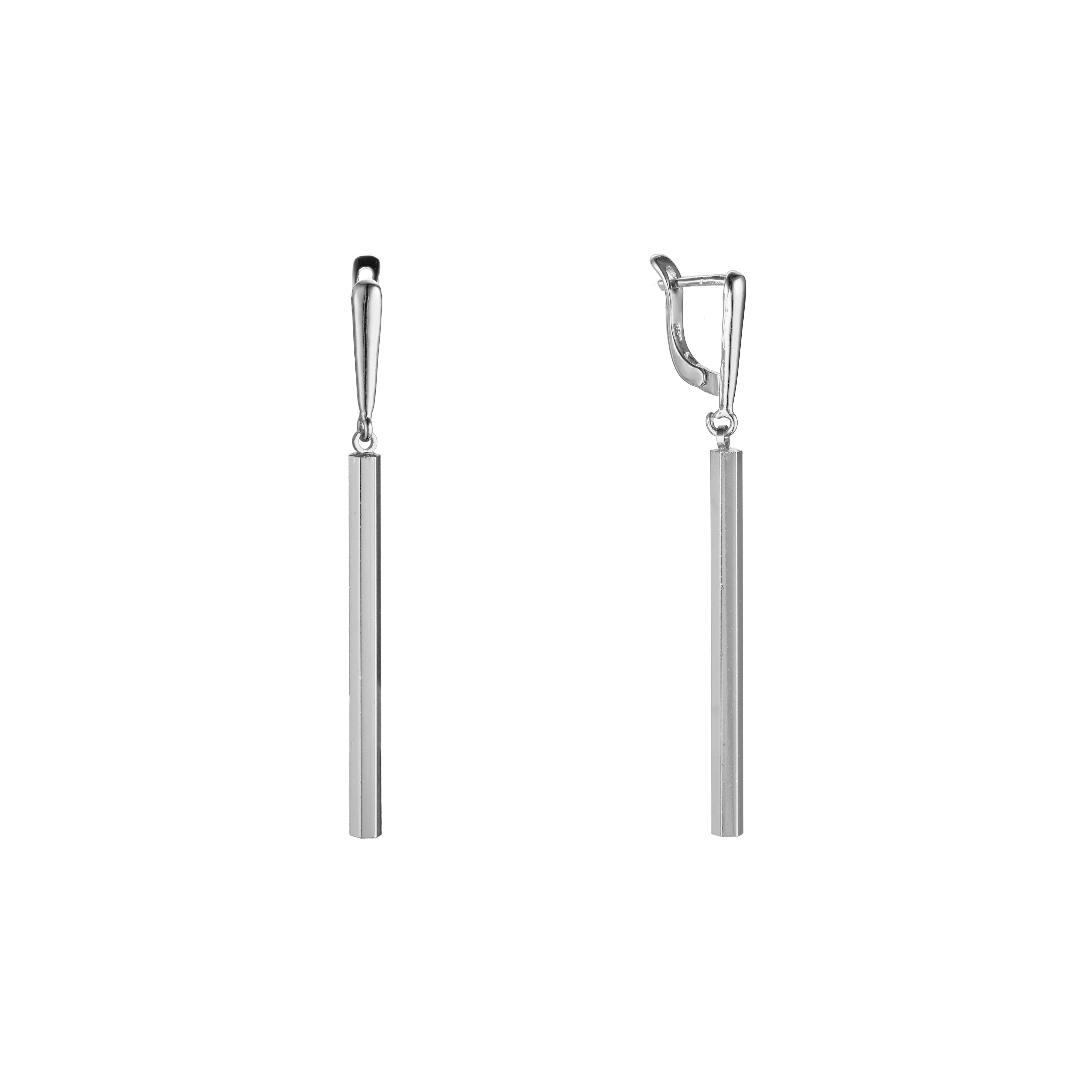 .Long bar drop earrings in 14K Gold, White Gold, Rose Gold plating colors