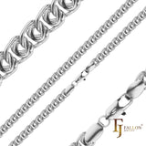Cable weaving hearts link GQ chains plated in White Gold, Rose Gold