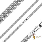 Bismarck triple rolo link chains plated in White Gold, 14K Gold, Rose Gold, two tone