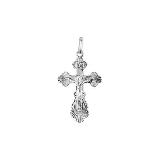 Catholic crucifix Cross Rose Gold two tone, White Gold pendant