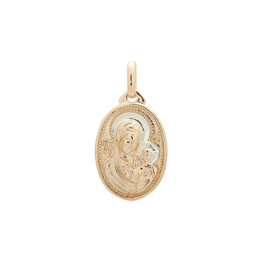 Virgin Mary of Kazan pendant plated in Rose Gold colors