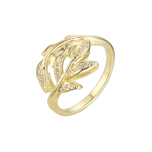 Fashion rings of branches and leaves in 18K Gold, 14K Gold, Rose Gold plating colors