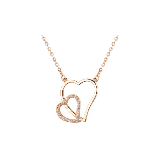Rose Gold Heart to heart necklaces