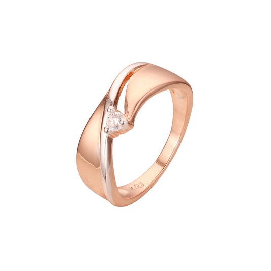 Solitaire aqua swing rings in Rose Gold, two tone plating colors