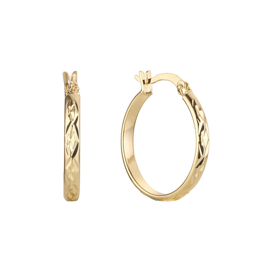Hoop earring in 14K Gold, Rose Gold plating colors
