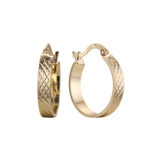 Hoop earring in 14K Gold, 18K Gold, Rose Gold plating colors