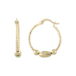 Beads and Buckets Textured 14K Gold, Rose Gold, two tone Hoop Earrings