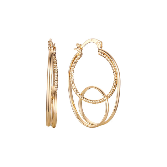 Geometric hoop in hoop 14K Gold earrings