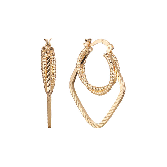 Geometric hoop 14K Gold earrings
