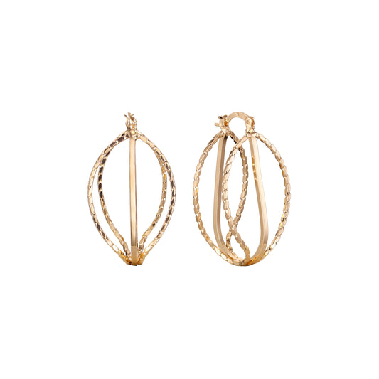 Geometric 14K Gold hoop earrings