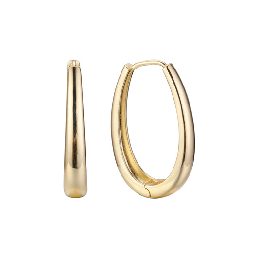 U Huggie earrings (2 sizes) in 14K Gold, White Gold, Rose Gold plating colors