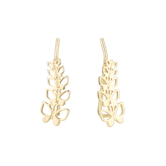 Butterfly crawler earrings in 14K Gold, Rose Gold plating colors