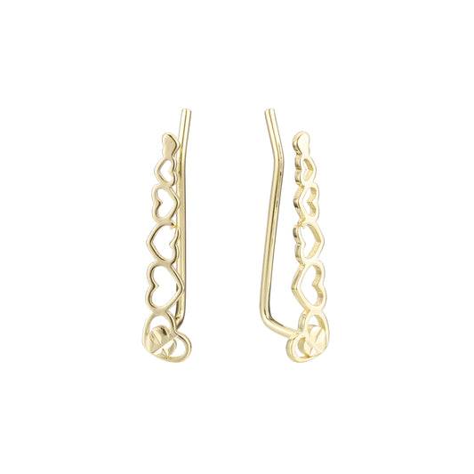 Crawler earrings in 14K Gold, Rose Gold, two tone plating colors