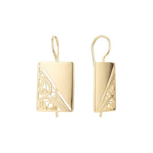 Wire hook earrings in 14K Gold, Rose Gold plating colors
