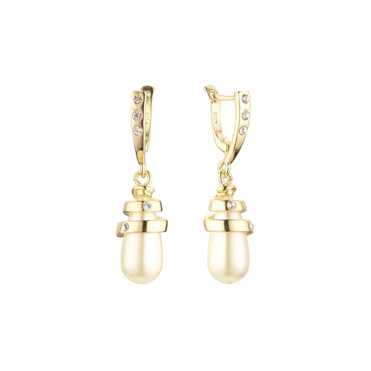 Baroque teardrop Pearl 14K Gold, 18K Gold, Rose Gold earrings