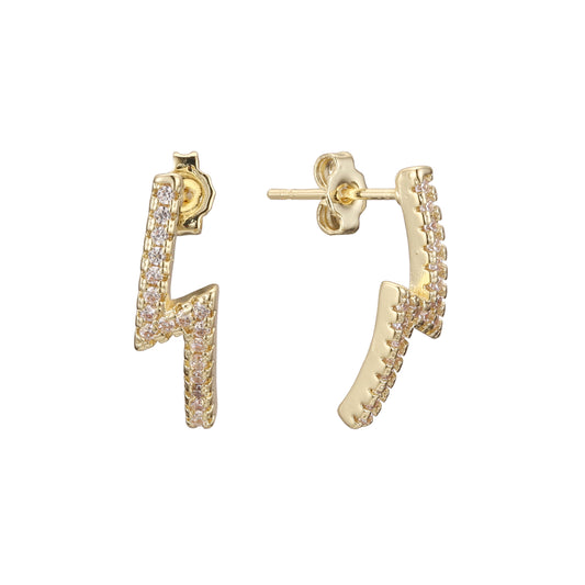 14K Gold Lightning stud earrings