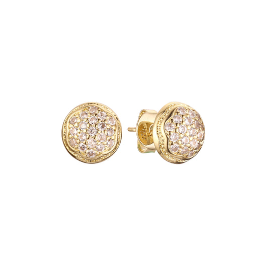 Stud earrings in 14K Gold, White Gold plating colors